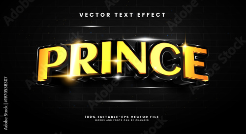 Dark prince editable text style effect. Vector text effect with a luxurious and elegant theme.