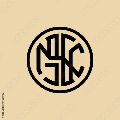 Monogram Logo Design Featuring Interlocking Letters NSC.