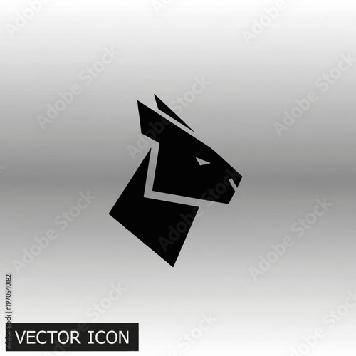 Abstract Geometric Black Horse Head Icon Vector.