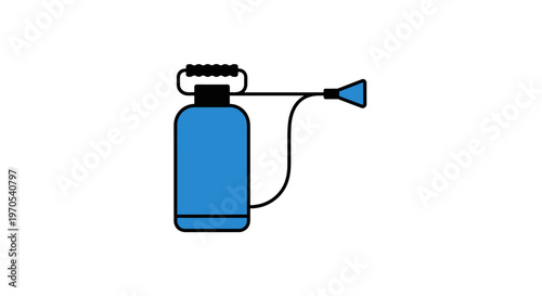 Blue spray bottle with nozzle.