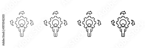 Operations Manager Icons Vector Set In Different Stroke Line Style