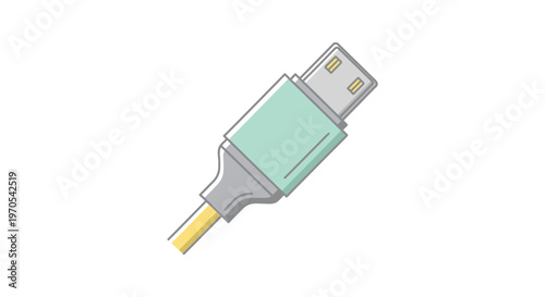 USB connector with yellow pin.