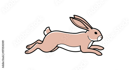 Cartoon rabbit in motion running fast.