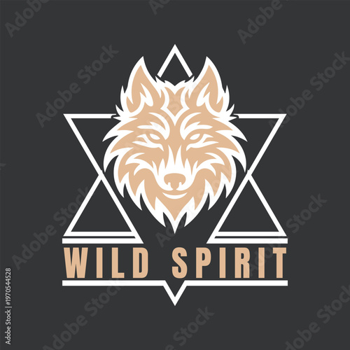 Wild Spirit Wolf Logo Geometric Animal Mascot Modern Design