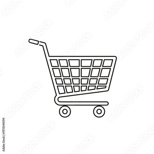 Shopping cart icon with wheels 1.