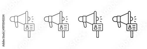 Election Campaign Icons Vector Set In Different Stroke Line Style