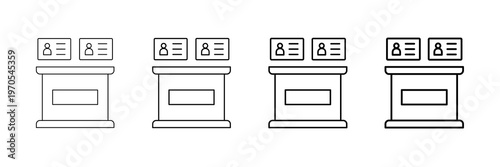 Ballot Box Icons Vector Set In Different Stroke Line Style