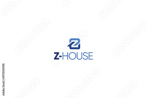 Letter Z modern house logo
