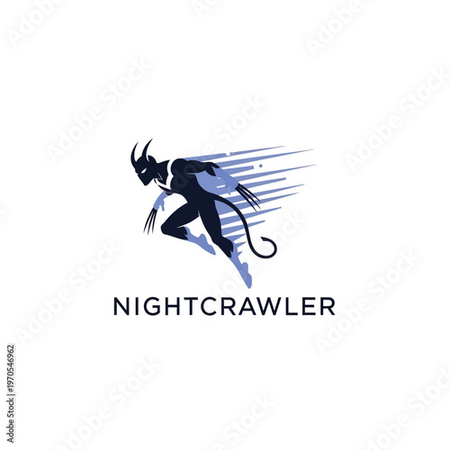 Nightcrawler Silhouette Running Fast with Motion Streaks.