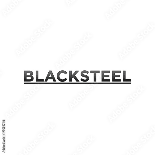 Blacksteel Logo Design Minimalist Typography.