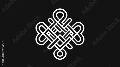 Elegant Black And White Endless Knot Symbol
