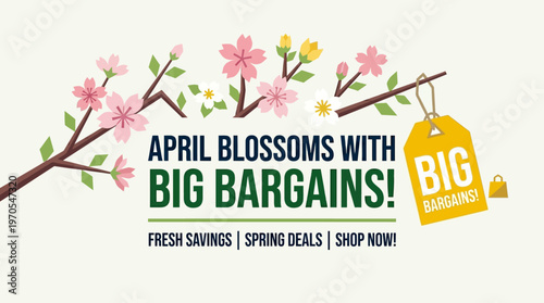 Spring Blossoms and Big Bargains Promotional Banner