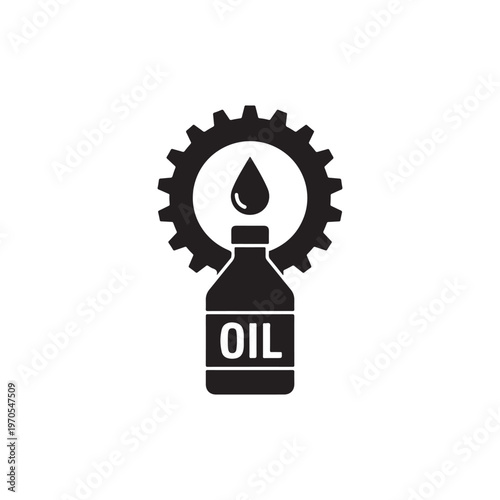 Industrial Oil Gear Logo Design Energy Company Symbol Vector