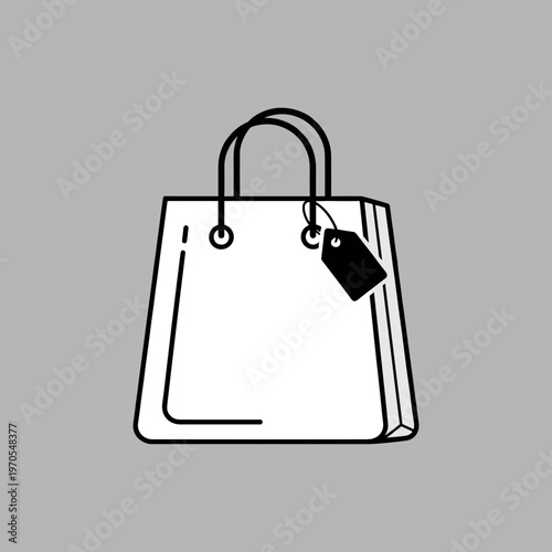 Simple Black and White Shopping Bag.