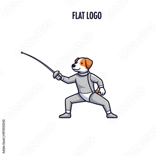 Dog Fencer in Protective Gear Ready to Duel.