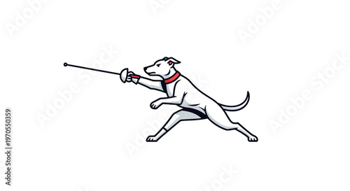 Dog Fencing Athlete Ready for Duel.