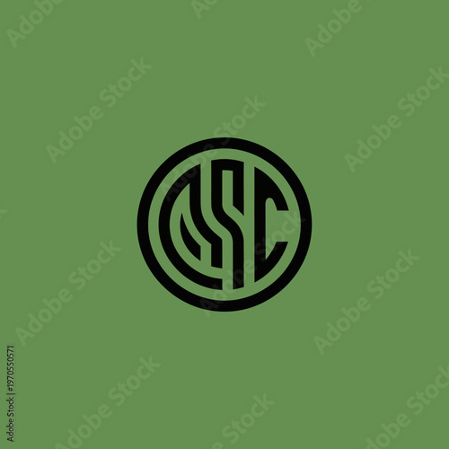 Circular Emblem with Intertwined Letters CSC.