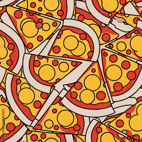 Delicious Slices of Pepperoni Pizza Pattern.