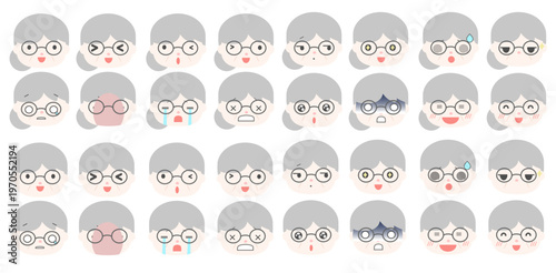 喜怒哀楽表情イラストセット