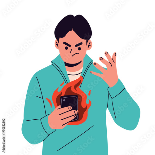 Flat vector illustration depicting angry people expressing frustration, arguments, and emotional outbursts. ideal for mental health topics, conflict communication, stress, and social issues.