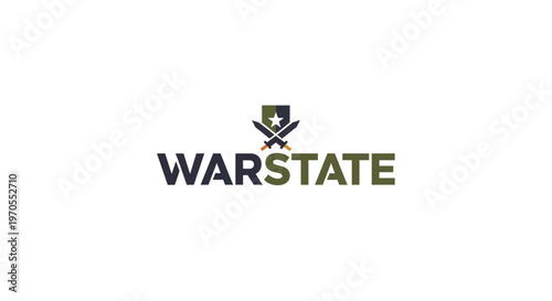 Warstate Logo Design Featuring Military Emblem and Bold Typography.