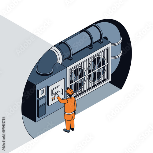 Industrial Ventilation System Maintenance and Operation with Technician