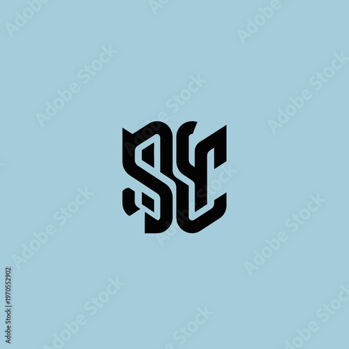 Monogram SC Logo Design Abstract Geometric Shape.