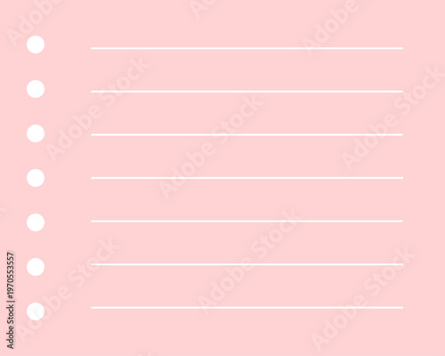 罫線が引かれたピンクのメモ帳のフレーム