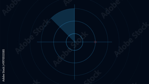 Radar sonar scan interface on dark blue background