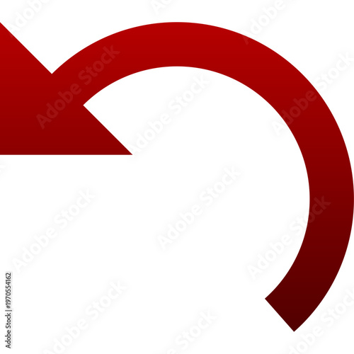 Red undo icon for action reverse back return and arrow cancel