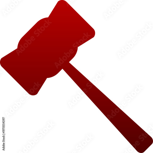 Red gavel icon for legal justice court law and judge authority
