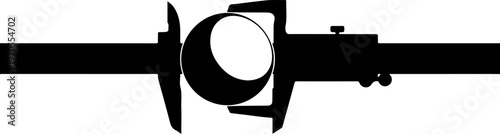 Black, vector caliper icon, measurement tool, precision instrument, engineering symbol