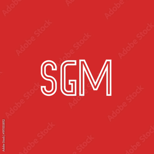 SGM Monogram Logo Design Minimalist White Outline.