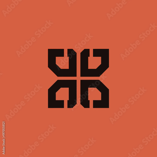 Abstract Geometric Symbol Four Quadrants Design.