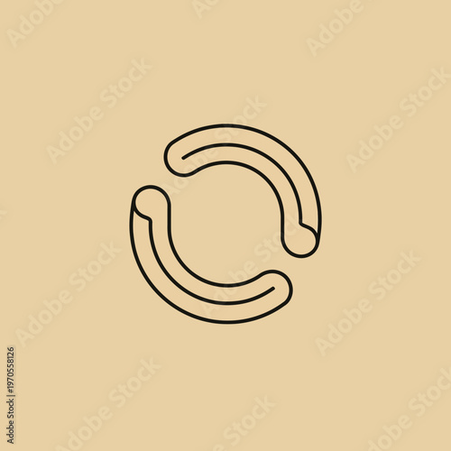 Abstract Circular Design with Two Curved Shapes.