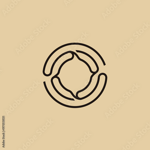 Abstract Circular Symbol Representing Unity and Connection.