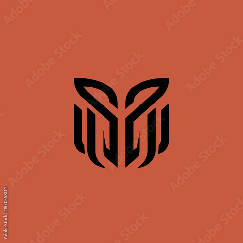 Abstract Geometric Owl Symbol Design.