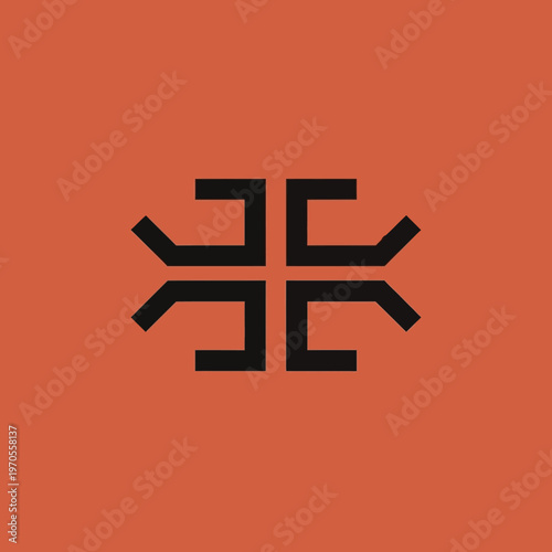 Abstract Geometric Symbol with Four Arms.