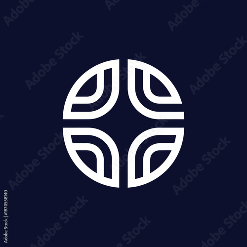 Abstract Geometric Symbol of Interconnected Elements.