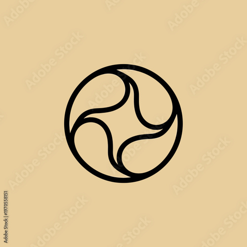 Abstract Swirl Star Logo Design.