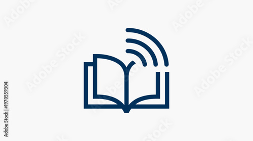 Online Audible Book Icon in Blue on White