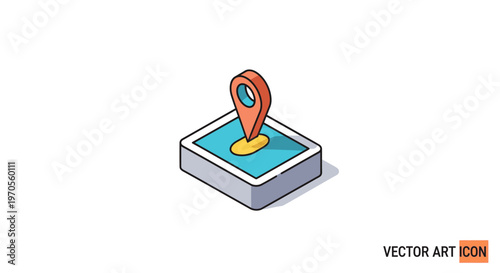3D vector illustration of a Wi-Fi icon and GPS location pin symbol marking an internet zone on a city map for travel navigation and street direction