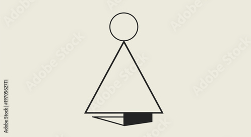 Geometric shapes forming abstract figure.