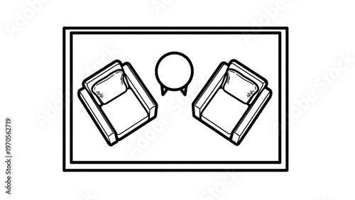 Minimalist Living Room Design with Two Chairs and a Round Table