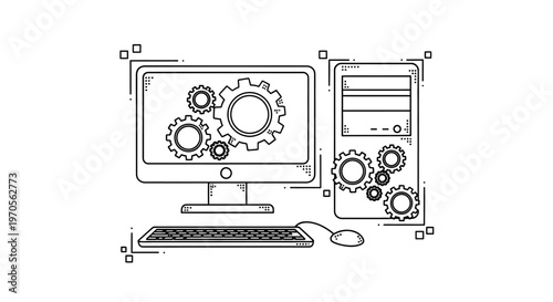 Computer hardware with gear mechanism.