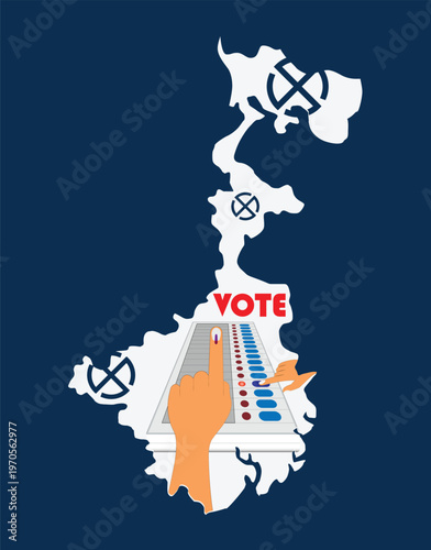 West Bengal election Concept Vector design background