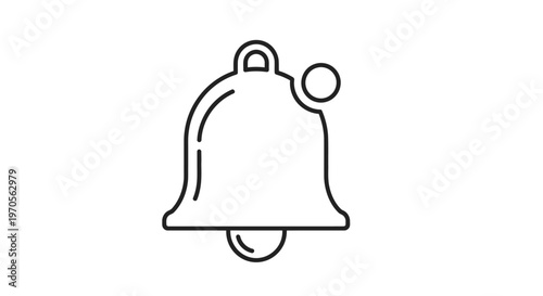 Simple Line Drawing of a Bell.