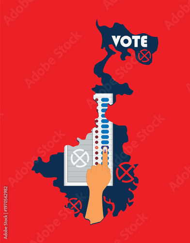 West Bengal election Concept Vector design background