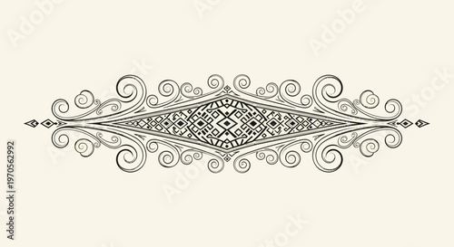 Intricate Ornate Decorative Design Element.