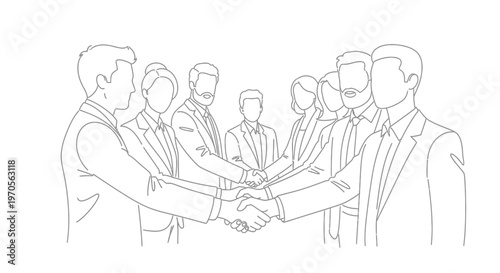 Businessmen shaking hands in agreement.